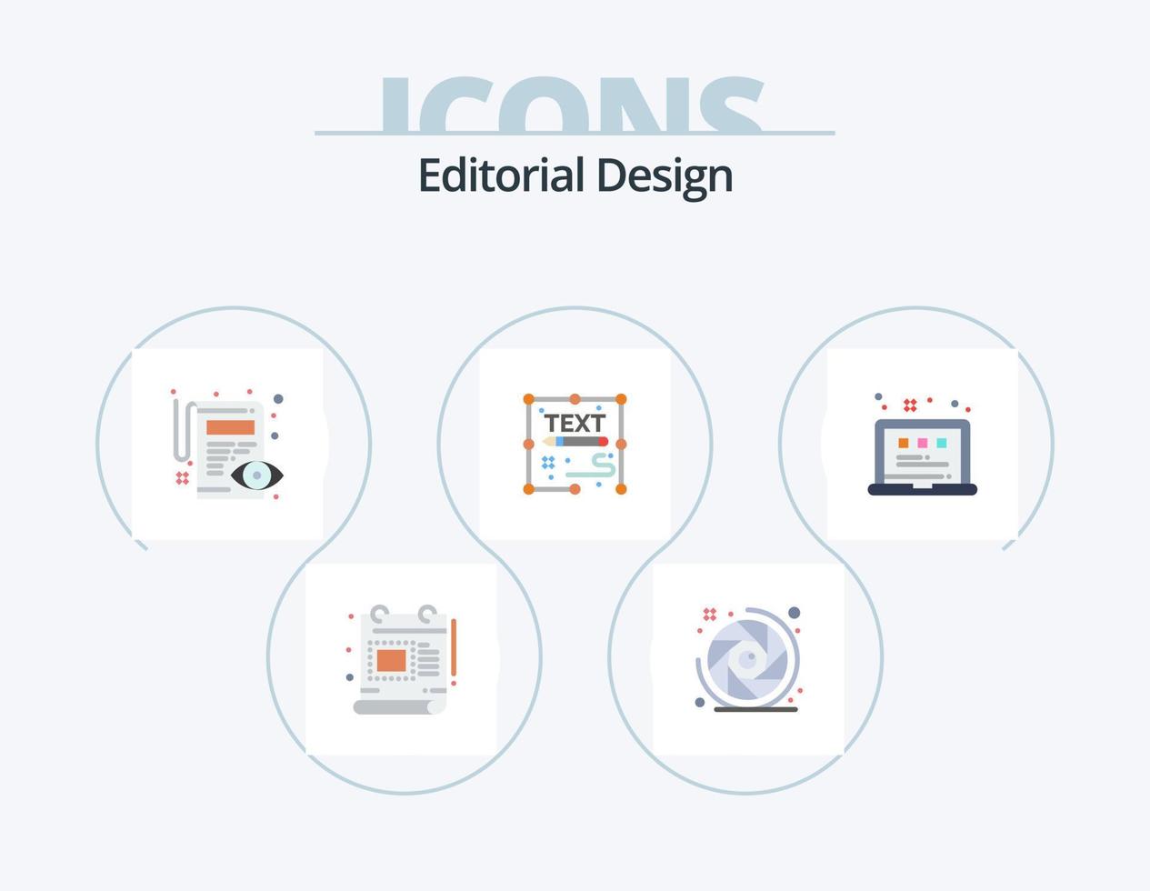 Editorial Design Flat Icon Pack 5 Icon Design. grid. page. document. document. copywriting vector