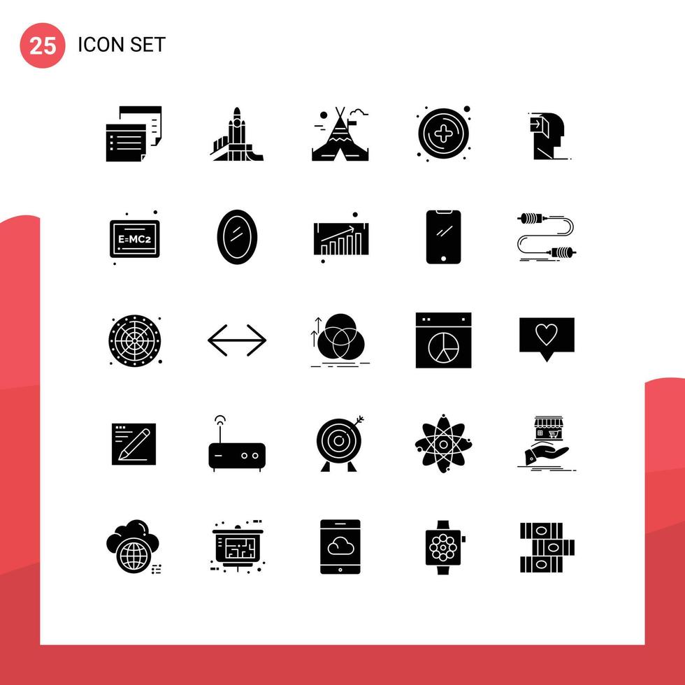 Set of 25 Commercial Solid Glyphs pack for human plus playground new canada Editable Vector Design Elements