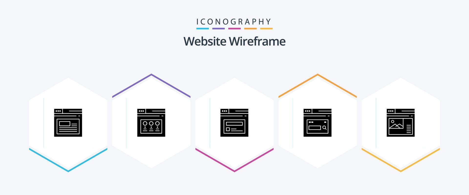Website Wireframe 25 Glyph icon pack including . search. . website vector