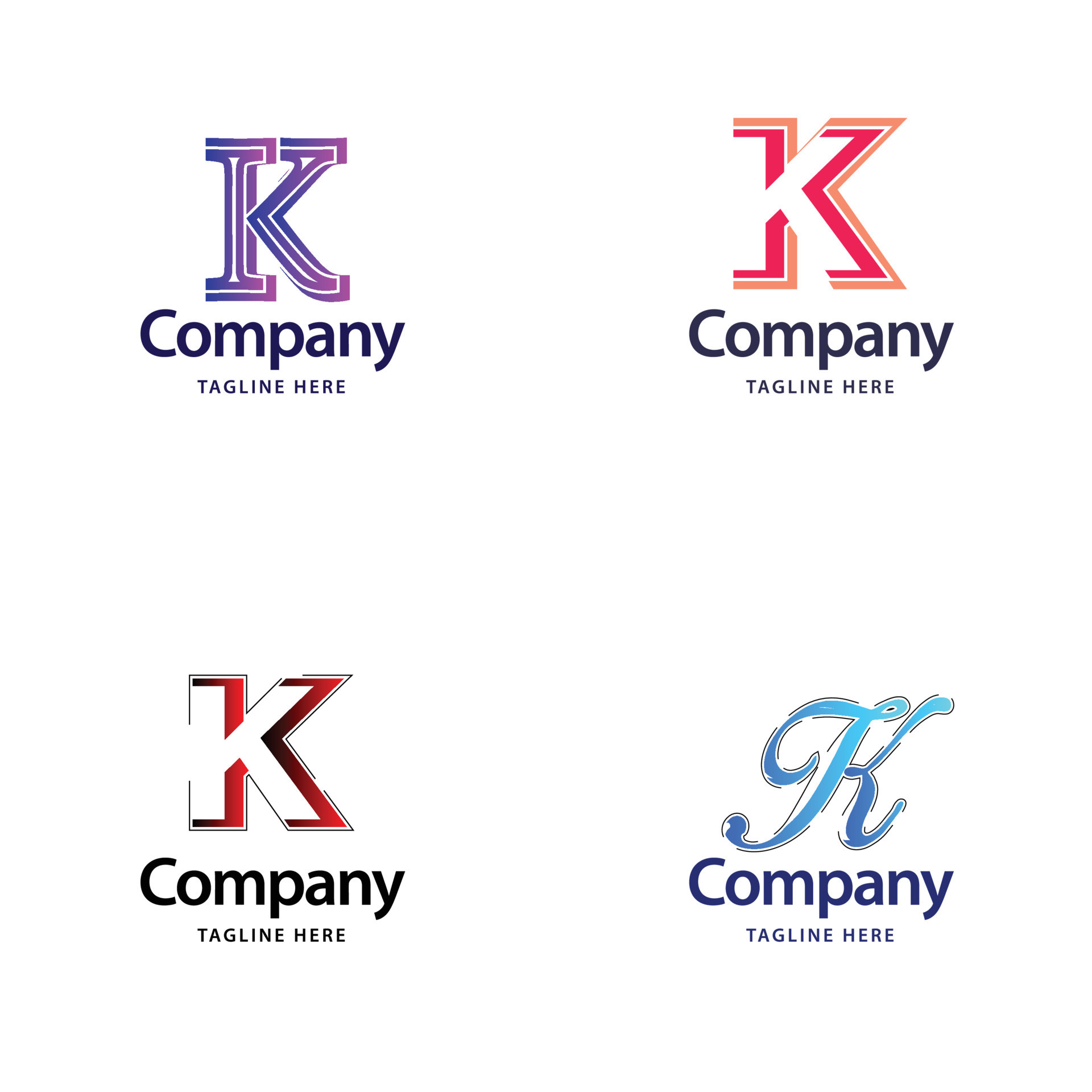 Letter K Big Logo Pack Design Creative Modern logos design for your