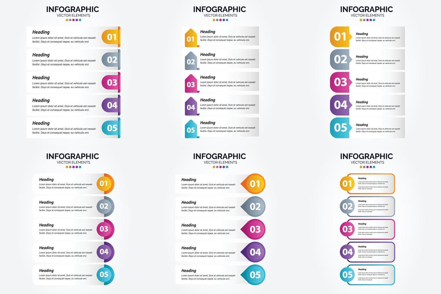 ilustración vectorial infografía conjunto de diseño plano para folleto publicitario y revista vector