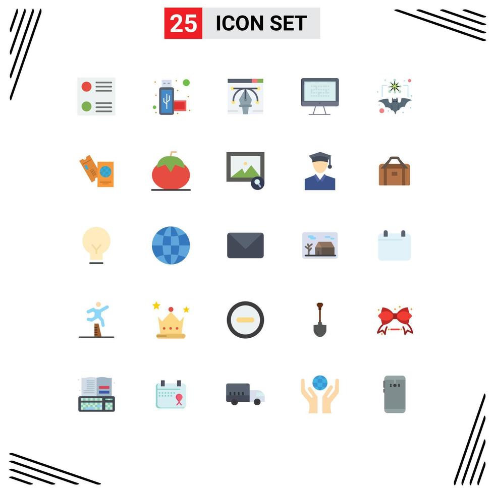 Stock Vector Icon Pack of 25 Line Signs and Symbols for coronavirus bat pen tool problem encryption Editable Vector Design Elements
