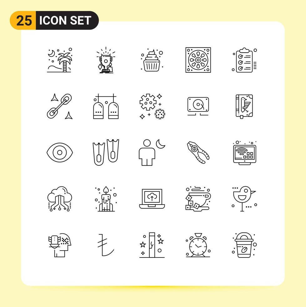 conjunto de 25 iconos de interfaz de usuario modernos símbolos signos para trofeos de drenaje de inodoro elementos de diseño vectorial editables de la familia del baño vector
