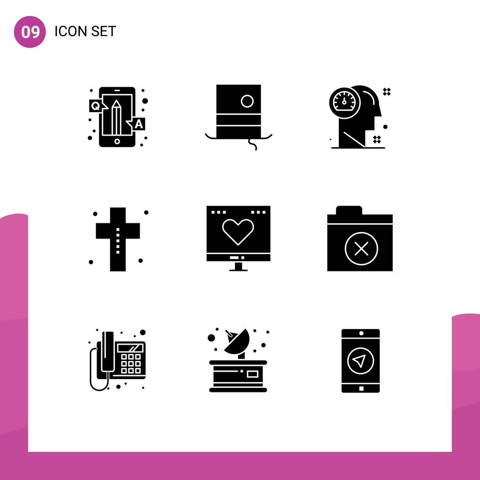 Modern Set of 9 Solid Glyphs and symbols such as halloween dead monocle costume human Editable Vector Design Elements