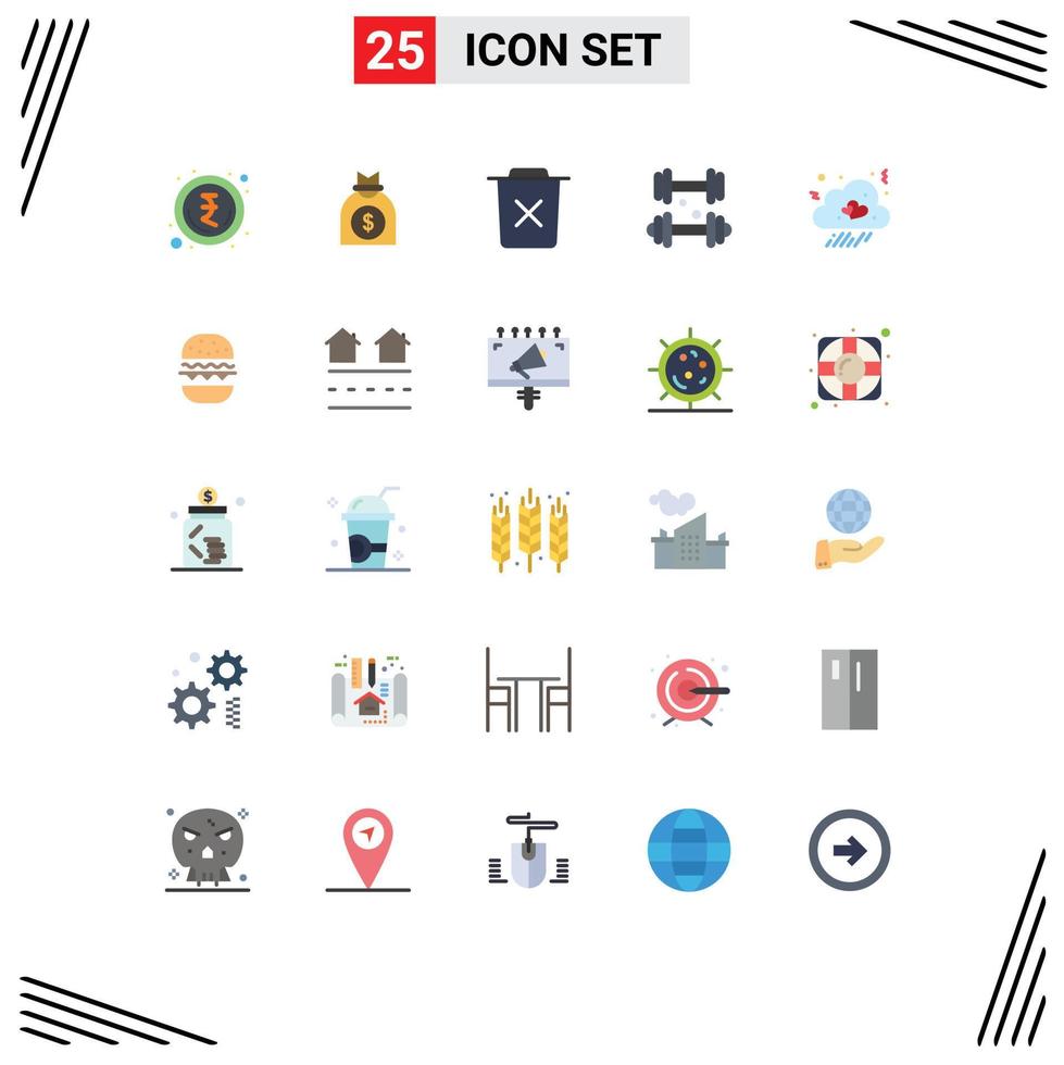 25 Universal Flat Colors Set for Web and Mobile Applications fall medical bin healthcare dumbbell Editable Vector Design Elements