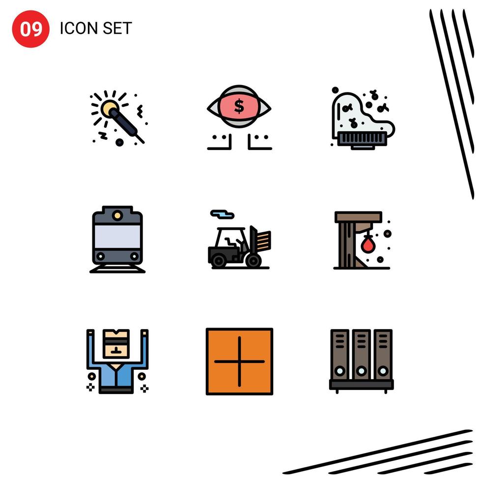 9 Creative Icons Modern Signs and Symbols of fun transport grand outline transport Editable Vector Design Elements