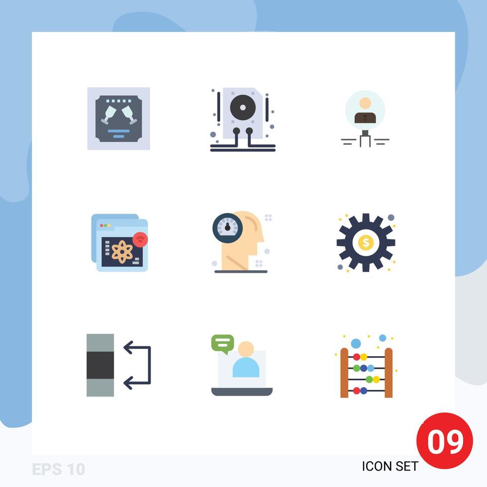 9 Universal Flat Color Signs Symbols of e search find resource magnifier Editable Vector Design Elements