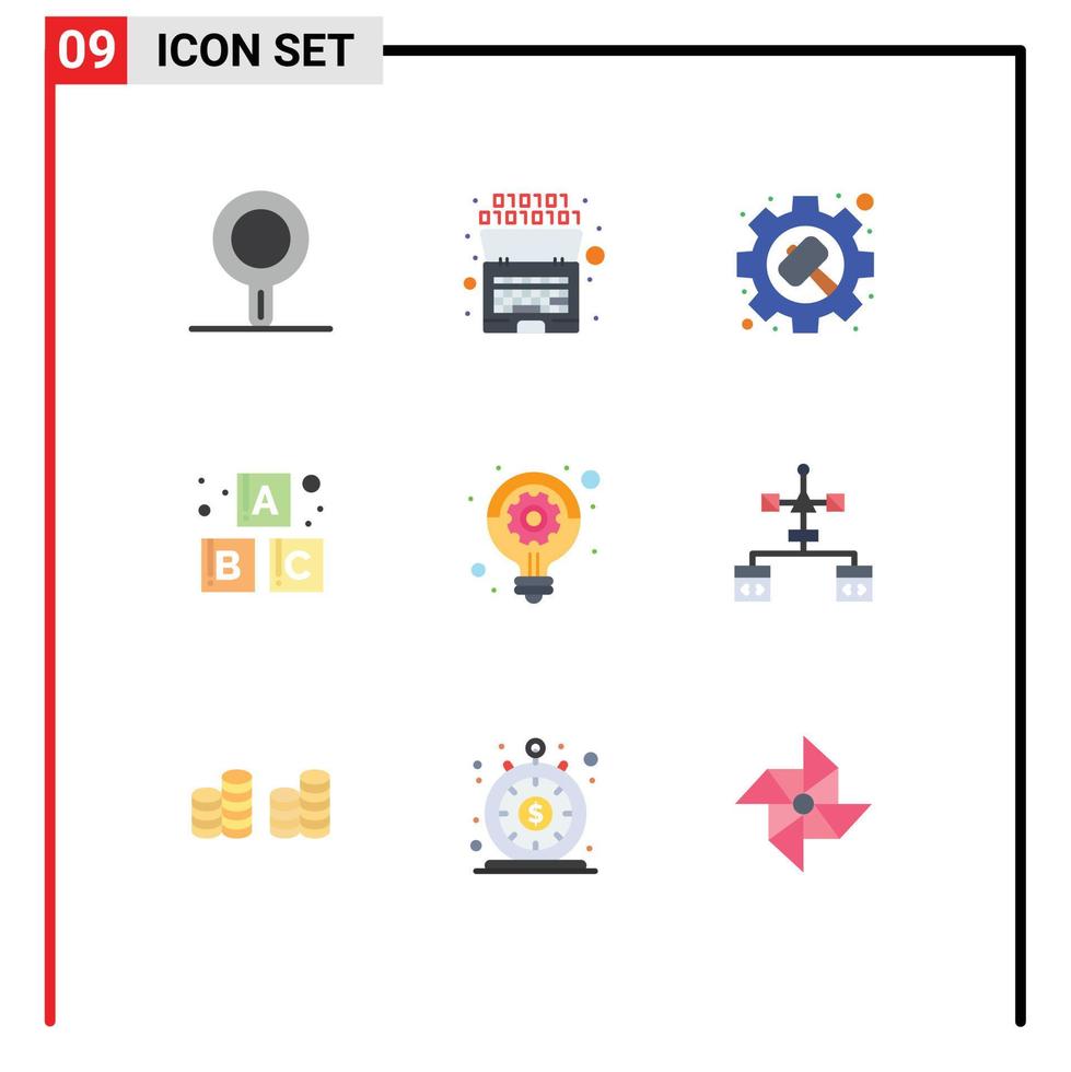 9 Creative Icons Modern Signs and Symbols of idea plan hammer business baby Editable Vector Design Elements