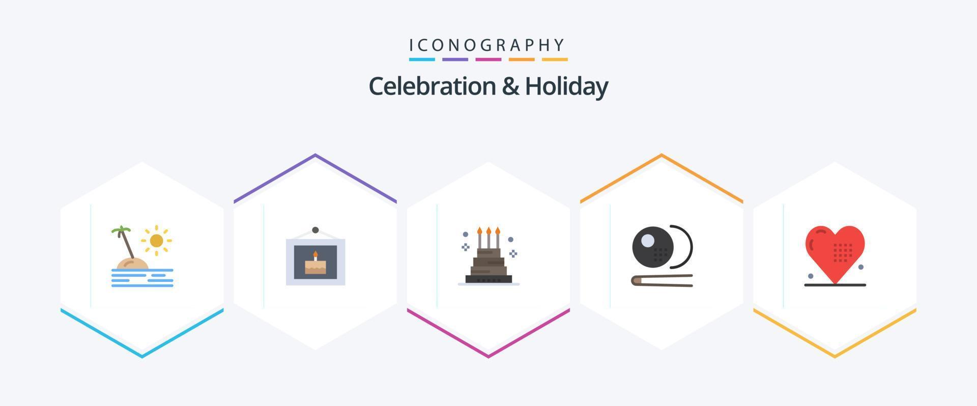 Celebration and Holiday 25 Flat icon pack including celebration. snooker. cake. pool. holiday vector