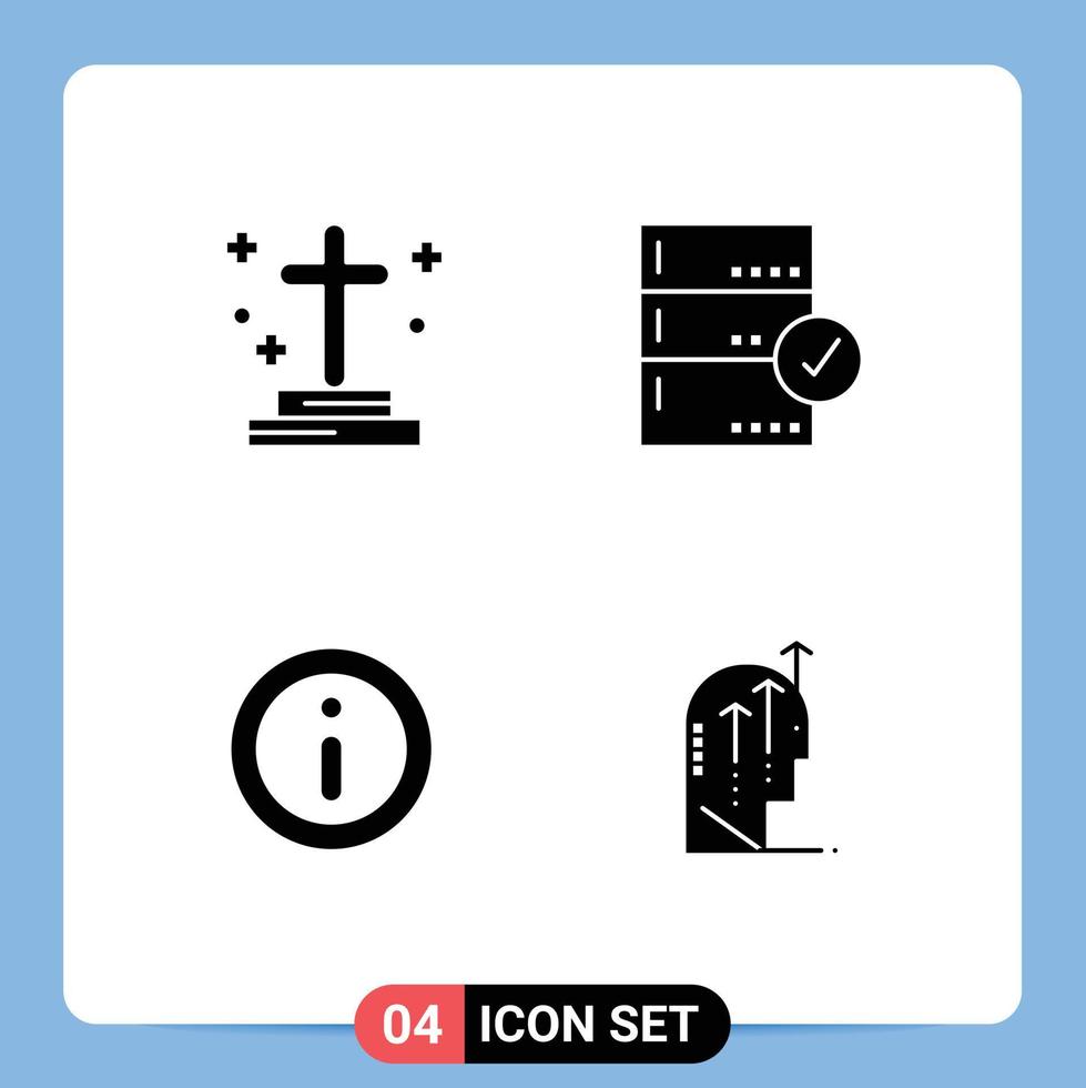 Thematic Vector Solid Glyphs and Editable Symbols of dead data grave backup market Editable Vector Design Elements