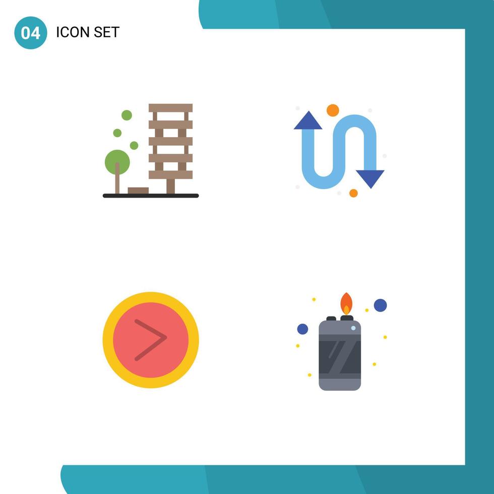 Pictogram Set of 4 Simple Flat Icons of agriculture interface city repeat user Editable Vector Design Elements