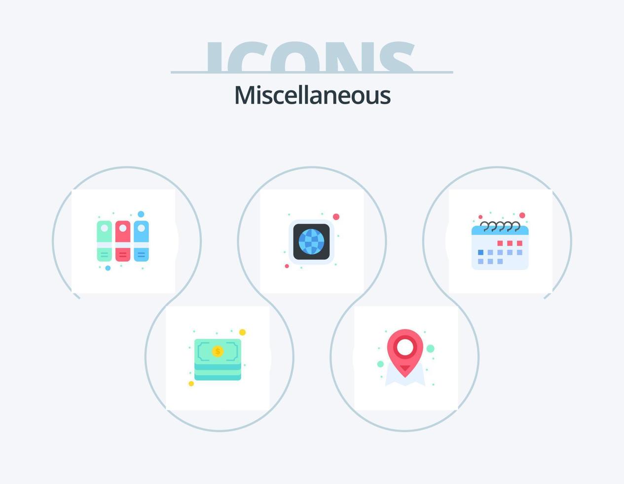 Miscellaneous Flat Icon Pack 5 Icon Design. time. internet. archive. worldwide. earth vector