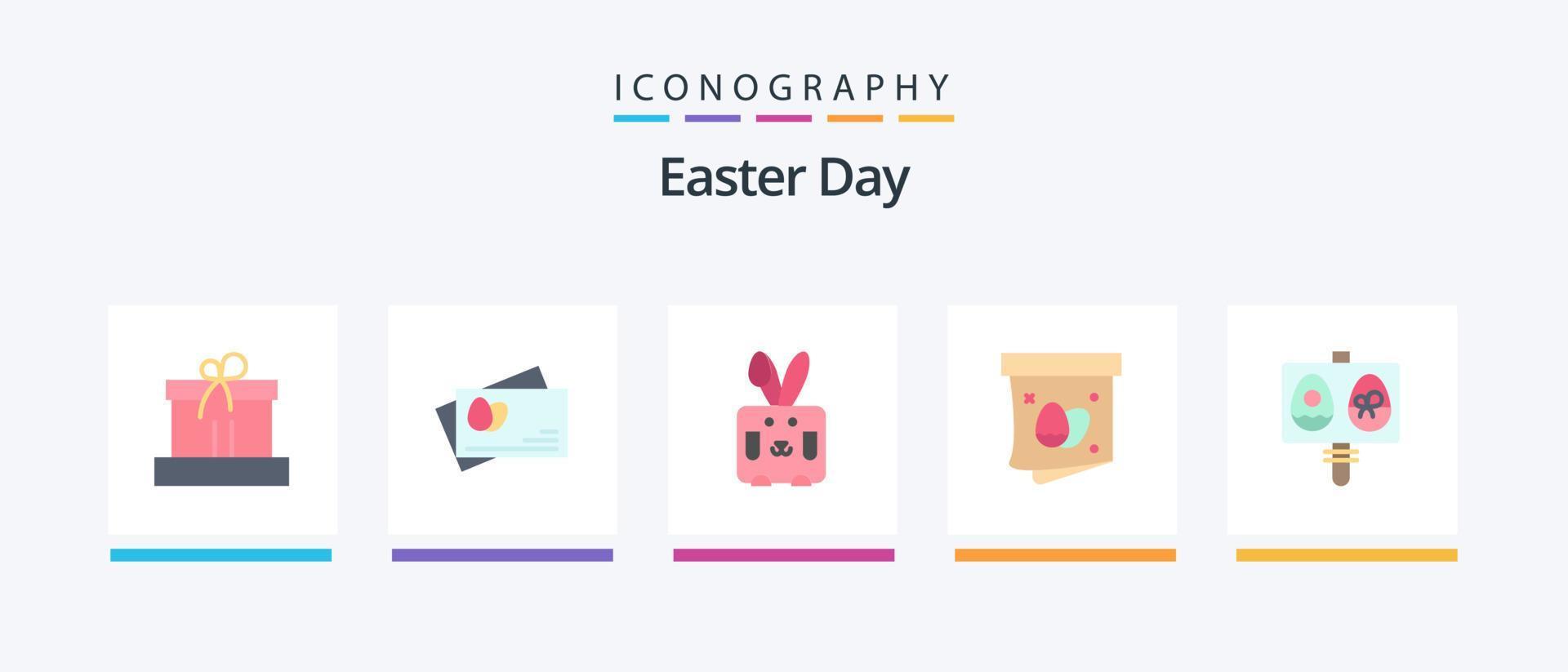 Easter Flat 5 Icon Pack Including easter. egg. easter. holiday. gift. Creative Icons Design vector