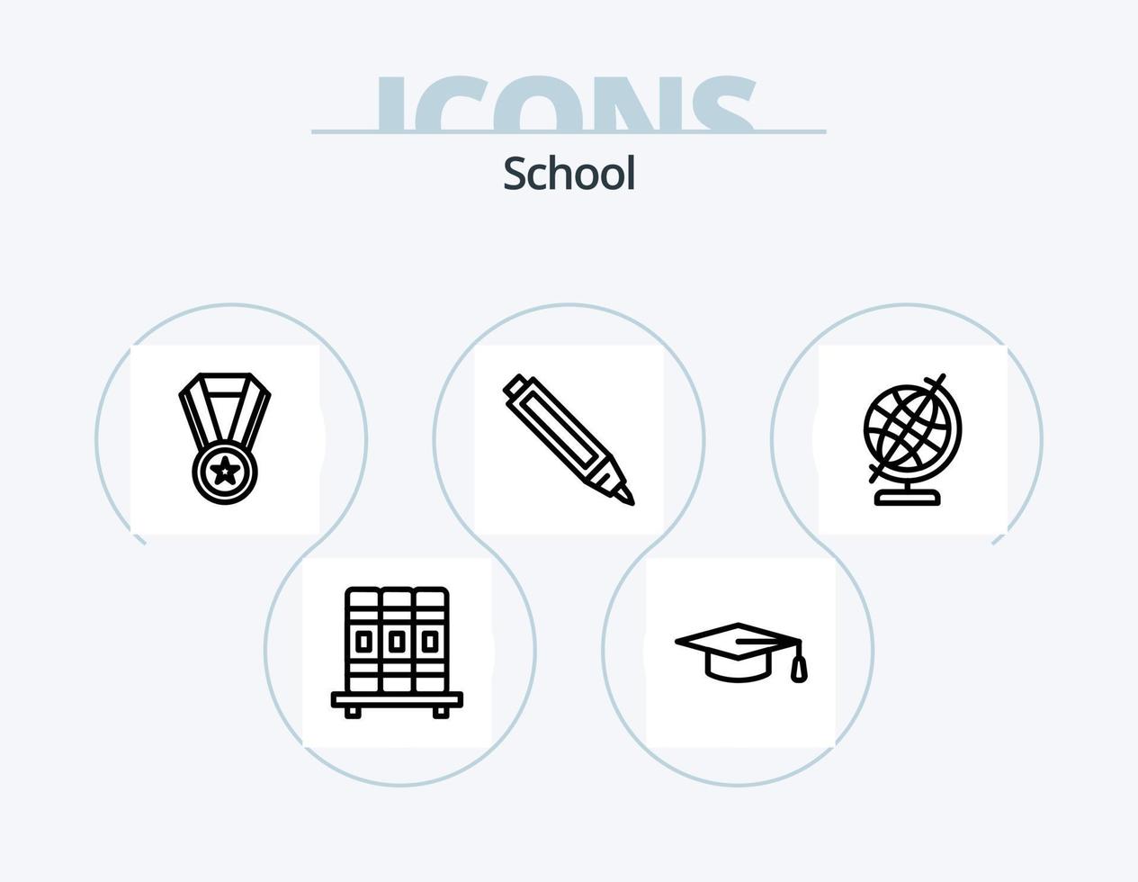 School Line Icon Pack 5 Icon Design. school. education. education. medical. education vector