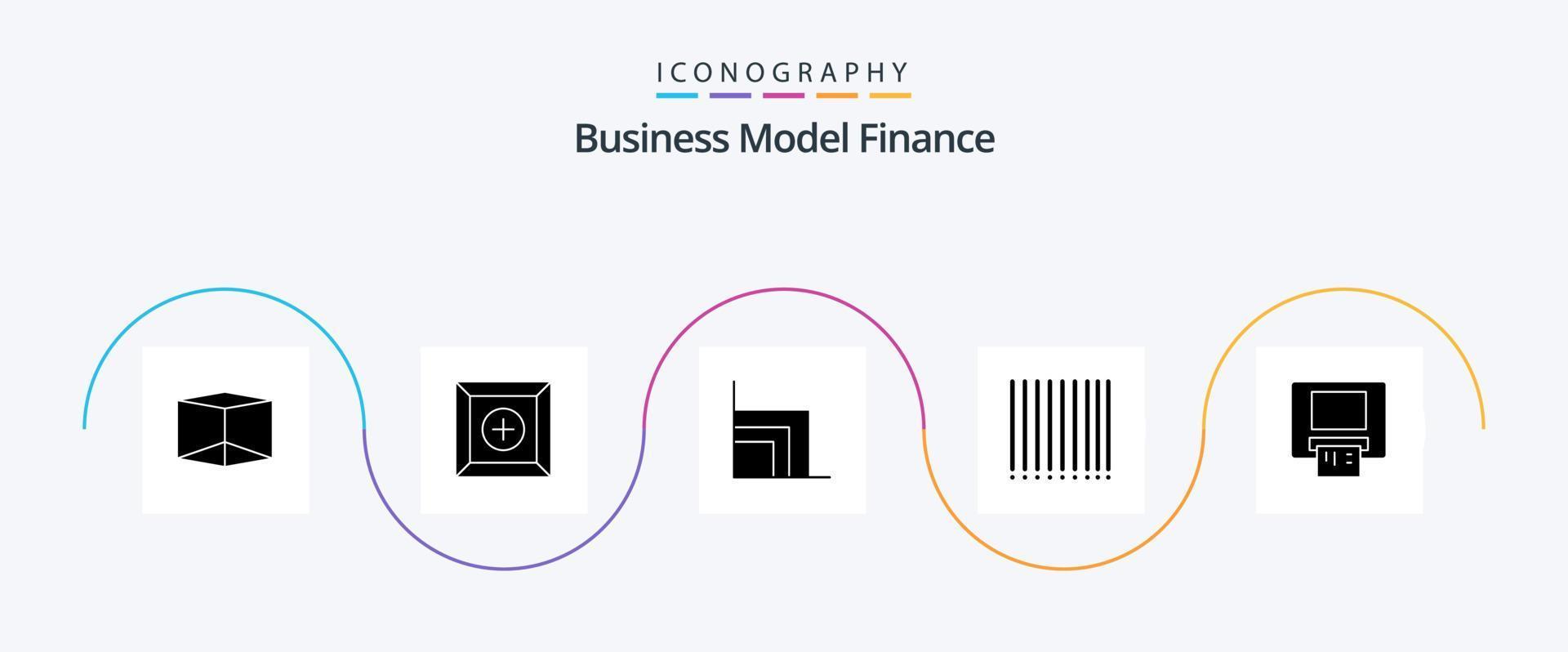 Finance Glyph 5 Icon Pack Including . finance. card vector