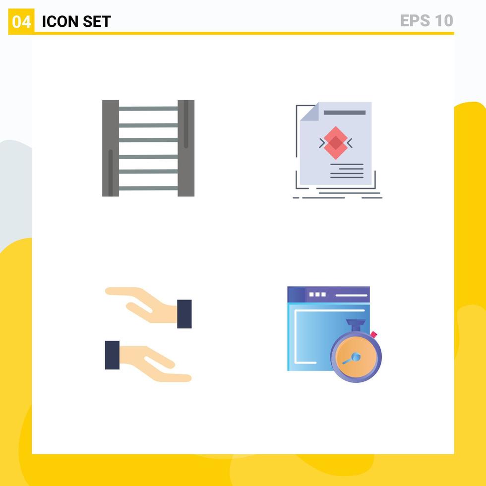 4 Creative Icons Modern Signs and Symbols of construction caring ad magazine file Editable Vector Design Elements