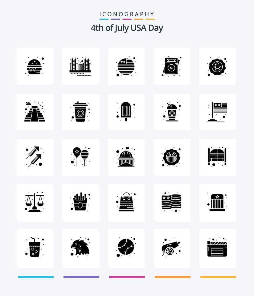 Creative Usa 25 Glyph Solid Black icon pack  Such As american. usa. tourism. love. international flag vector