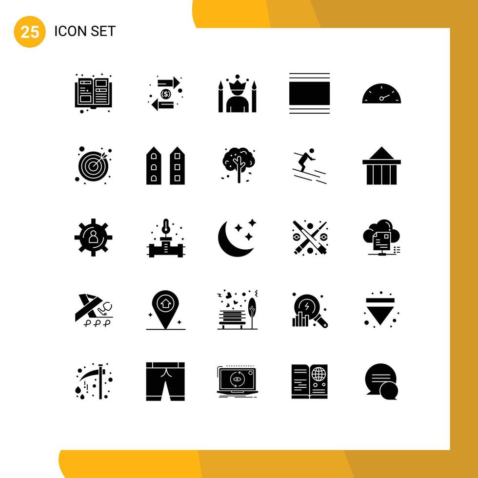 Set of 25 Modern UI Icons Symbols Signs for vertical layout celebrity flow winner Editable Vector Design Elements