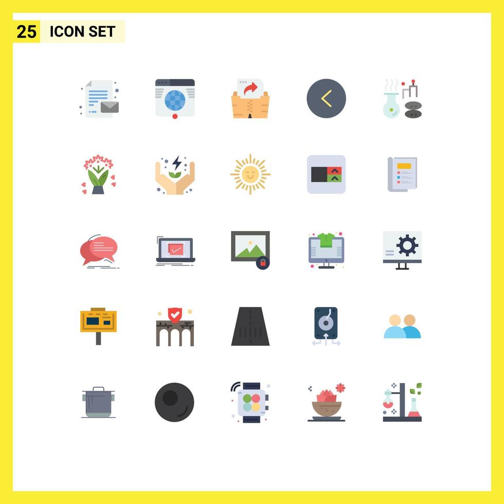 25 User Interface Flat Color Pack of modern Signs and Symbols of treatment medical computing beauty circle Editable Vector Design Elements