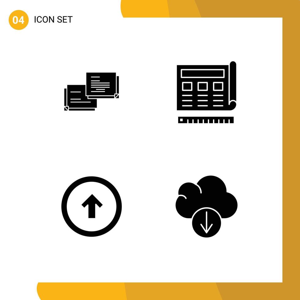 Stock Vector Icon Pack of 4 Line Signs and Symbols for chat arrow popup print user Editable Vector Design Elements