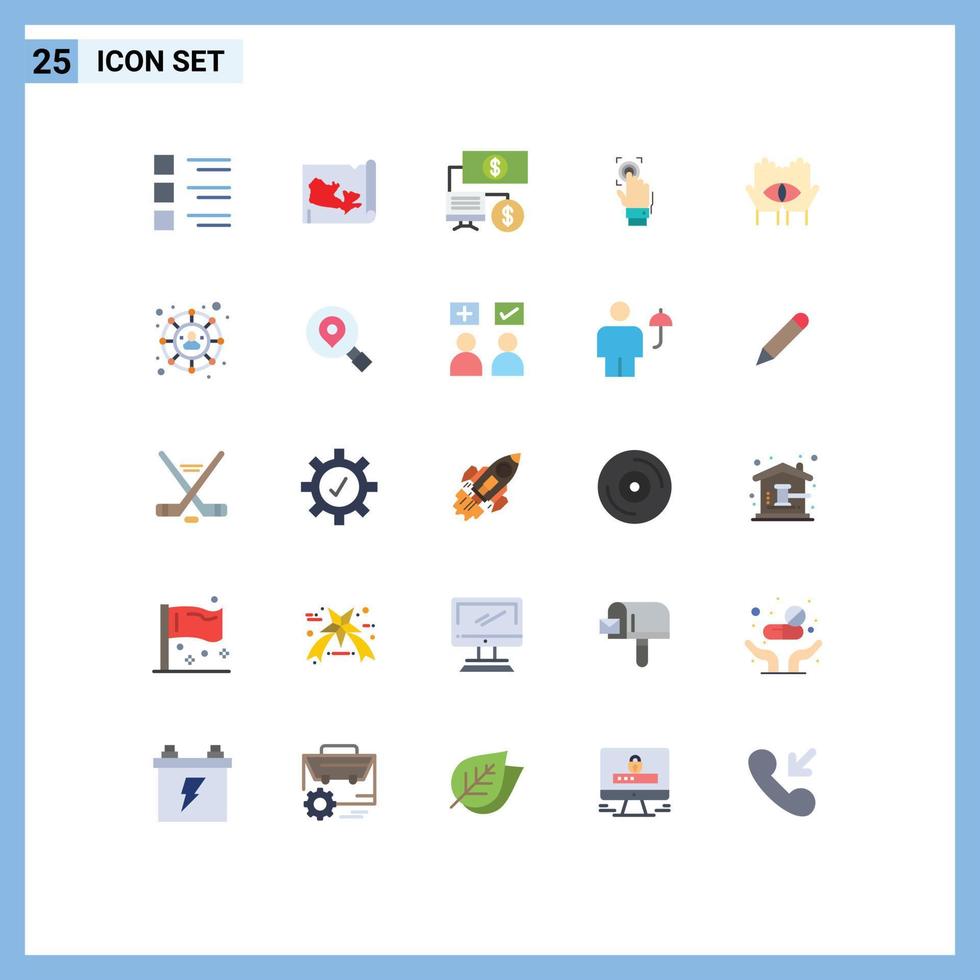 25 Universal Flat Colors Set for Web and Mobile Applications conspiracy scanner bank scan identity Editable Vector Design Elements