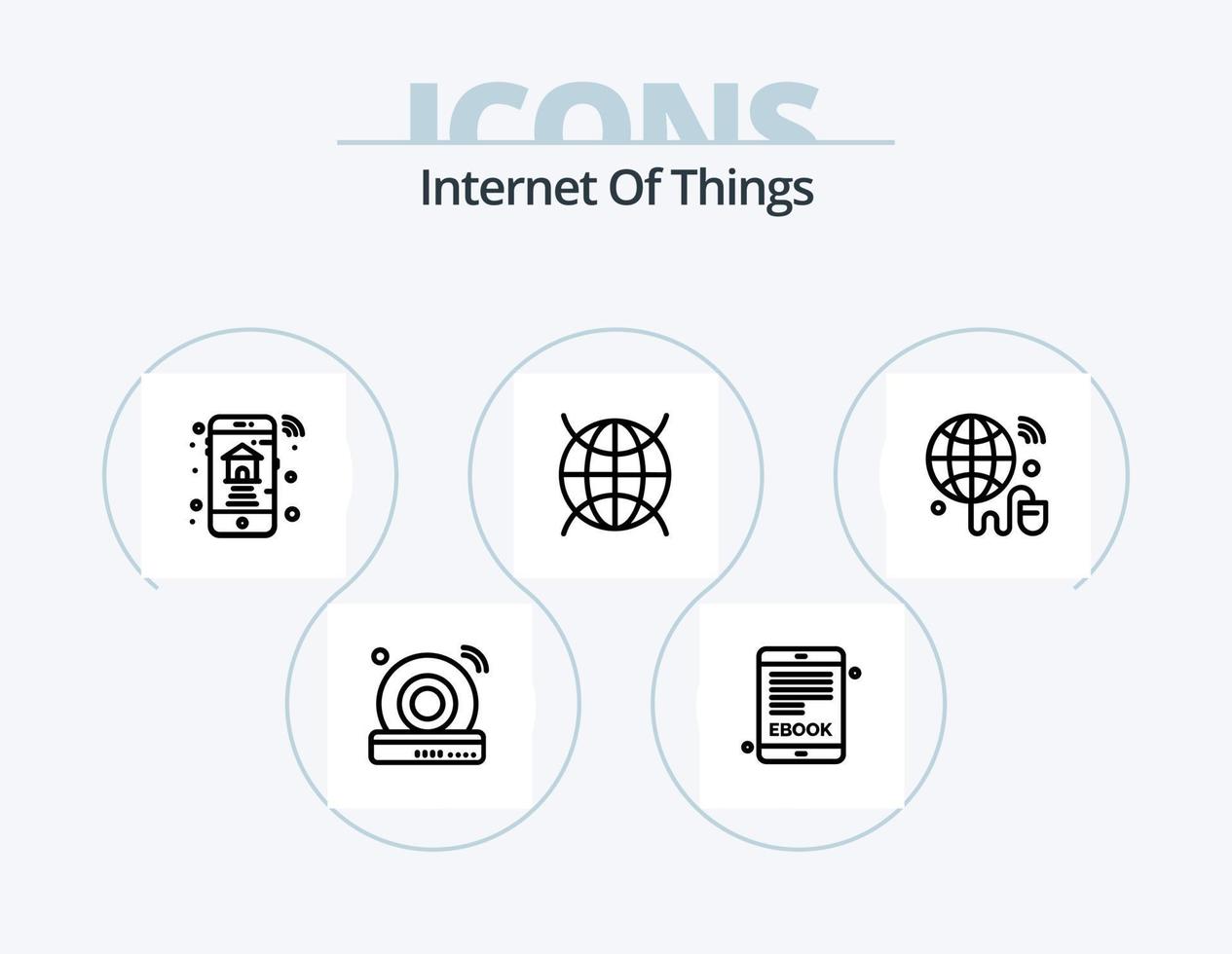 Internet Of Things Line Icon Pack 5 Icon Design. wifi. machine. wifi. iot. internet of things vector