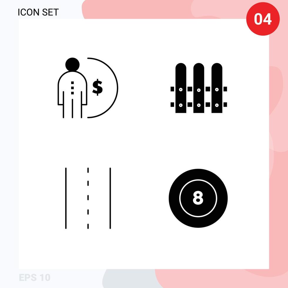 Editable Vector Line Pack of Simple Solid Glyphs of business infrastructure management fence path Editable Vector Design Elements