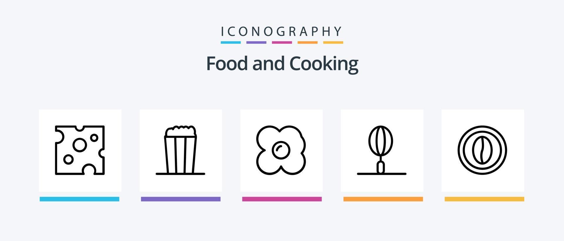 Food Line 5 Icon Pack Including drink. drink. grain. coconut juice. bowl. Creative Icons Design vector