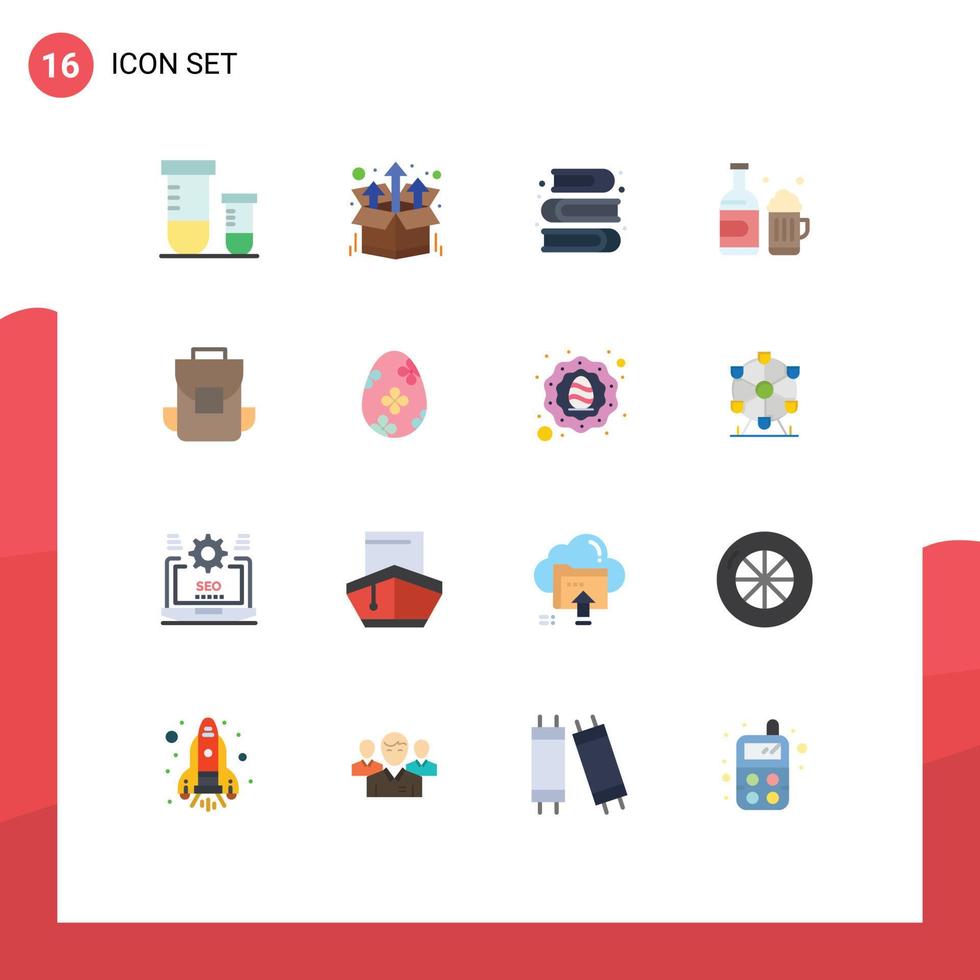 Stock Vector Icon Pack of 16 Line Signs and Symbols for multimedia canada art cup bottle Editable Pack of Creative Vector Design Elements