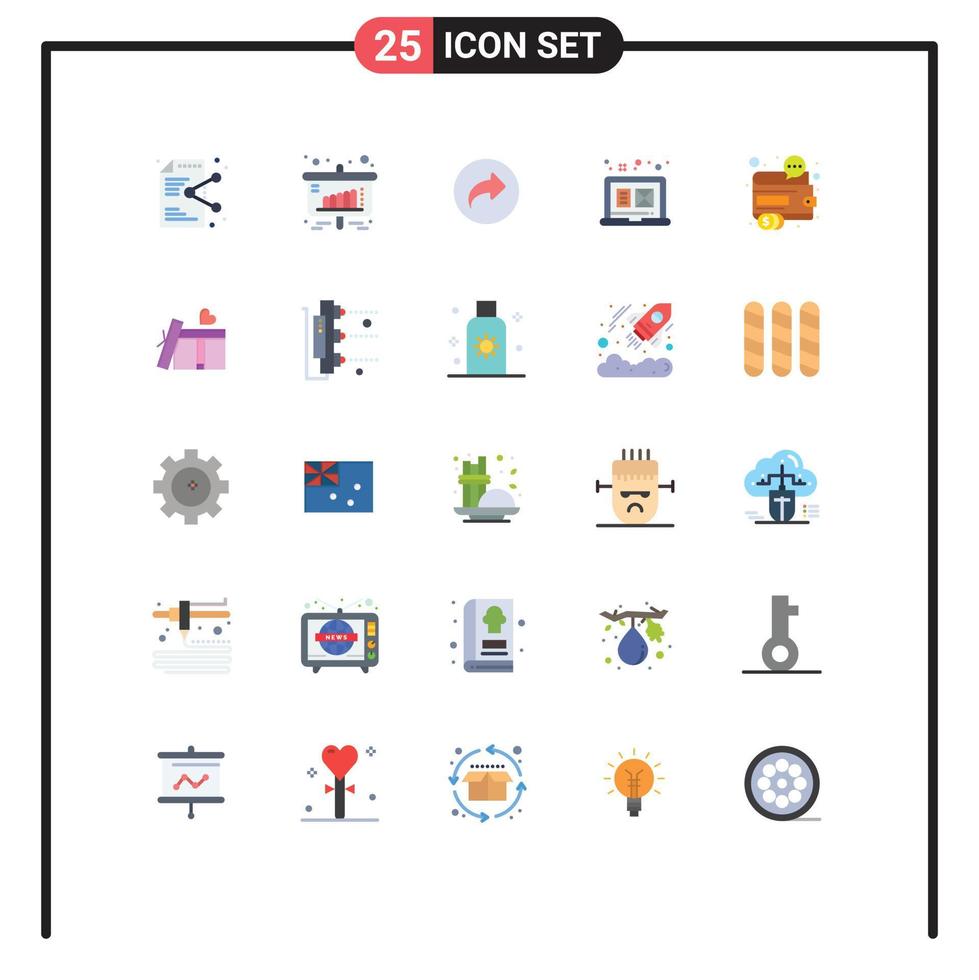 User Interface Pack of 25 Basic Flat Colors of business graphic sales digital graphic ui Editable Vector Design Elements