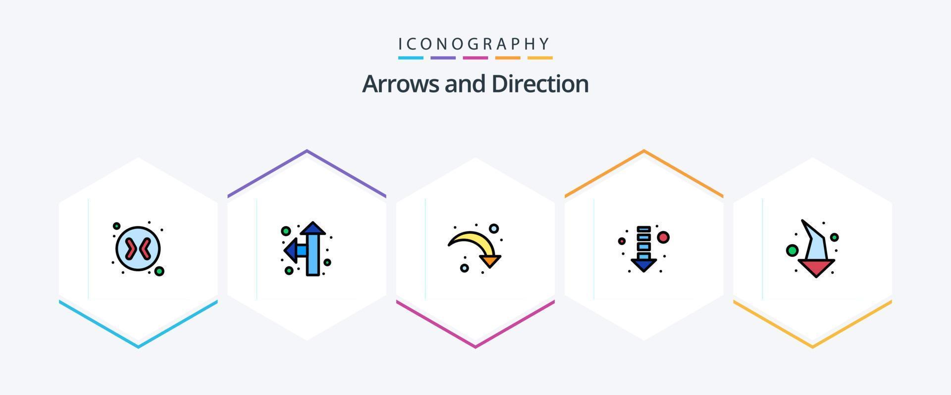 Arrow 25 FilledLine icon pack including . direction. right arrow. left. down vector