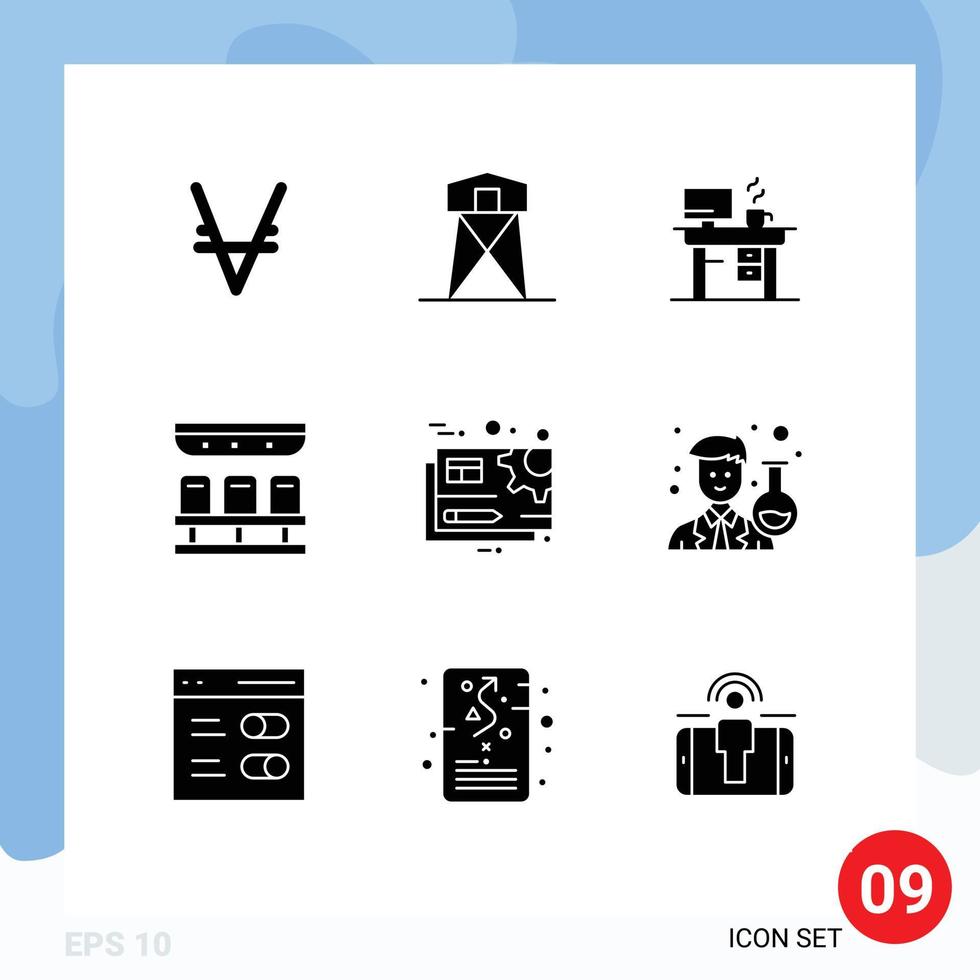 9 Creative Icons Modern Signs and Symbols of document transportation war train working Editable Vector Design Elements