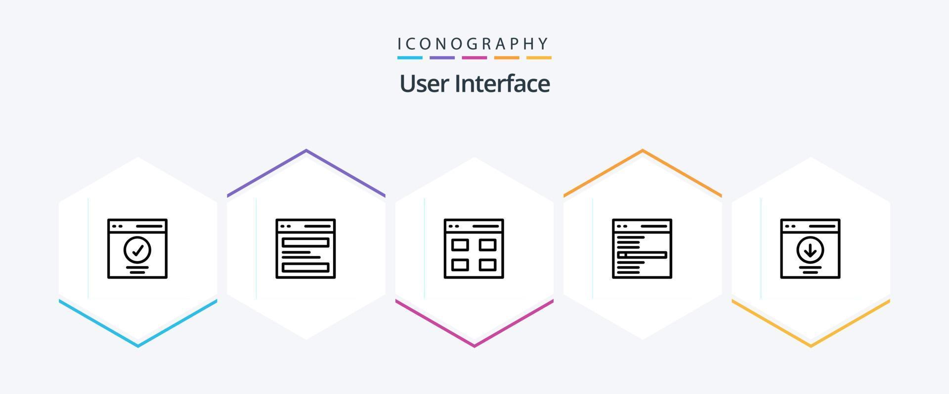 User Interface 25 Line icon pack including interface. communication. interface. interface vector