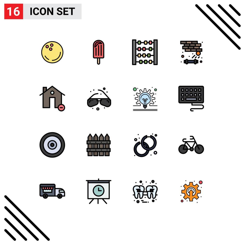 16 Creative Icons Modern Signs and Symbols of estate buildings abacus play breaker Editable Creative Vector Design Elements