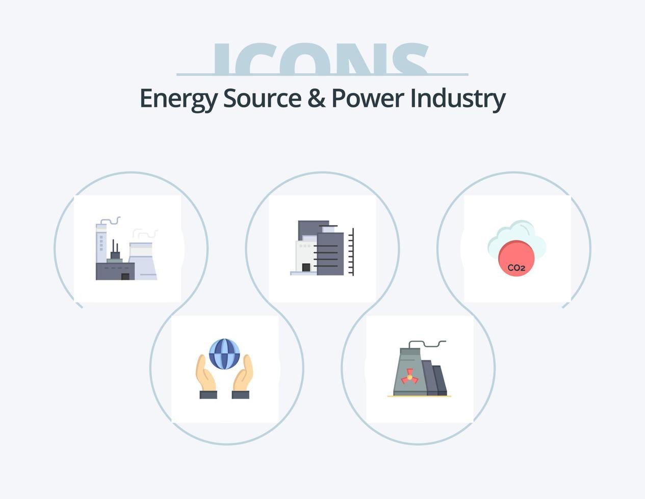 Energy Source And Power Industry Flat Icon Pack 5 Icon Design. . invironmental. vector