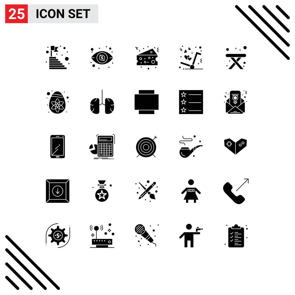 25 Creative Icons Modern Signs and Symbols of table love cake like delivery Editable Vector Design Elements