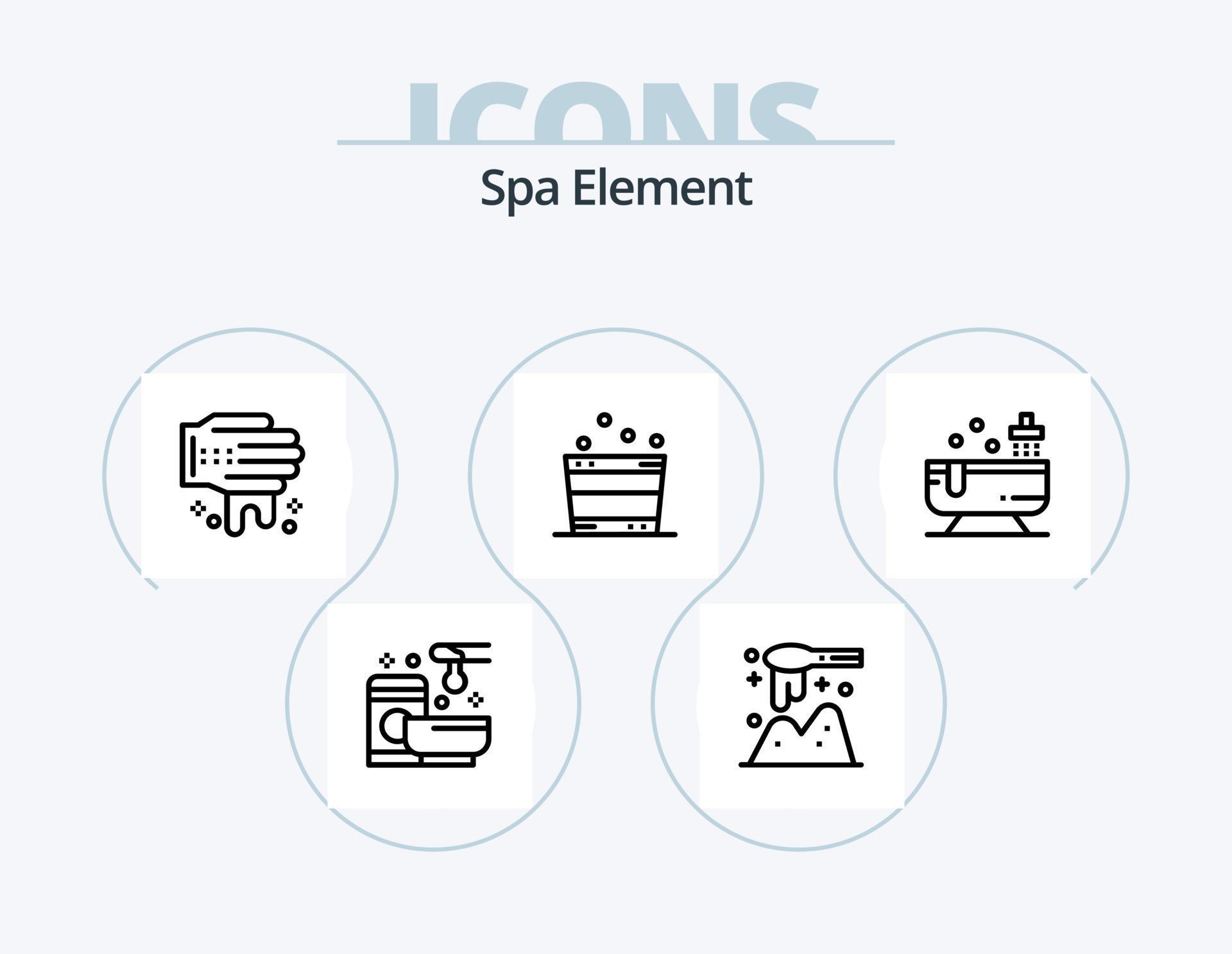 Spa Element Line Icon Pack 5 Icon Design. washing. water. bathroom. spa