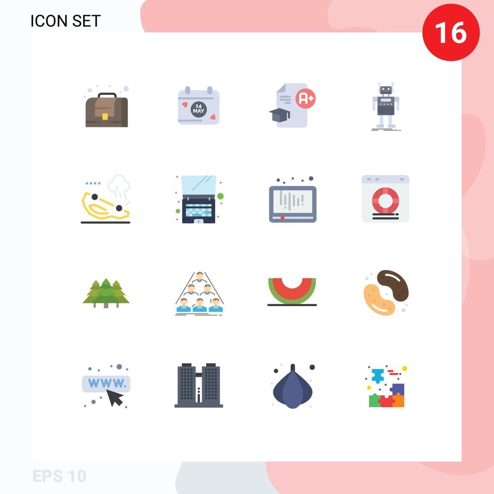 16 Creative Icons Modern Signs and Symbols of car technology education bot android Editable Pack of Creative Vector Design Elements