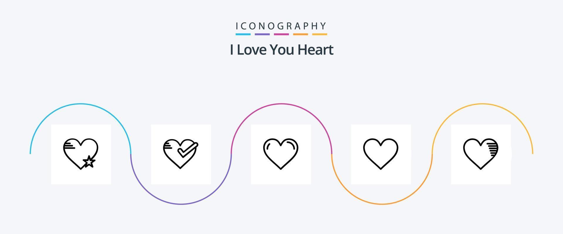 paquete de iconos de la línea del corazón 5 que incluye. bueno. informe. como vector