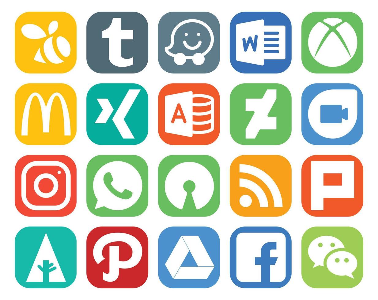 20 Social Media Icon Pack Including google drive forrst deviantart plurk open source vector