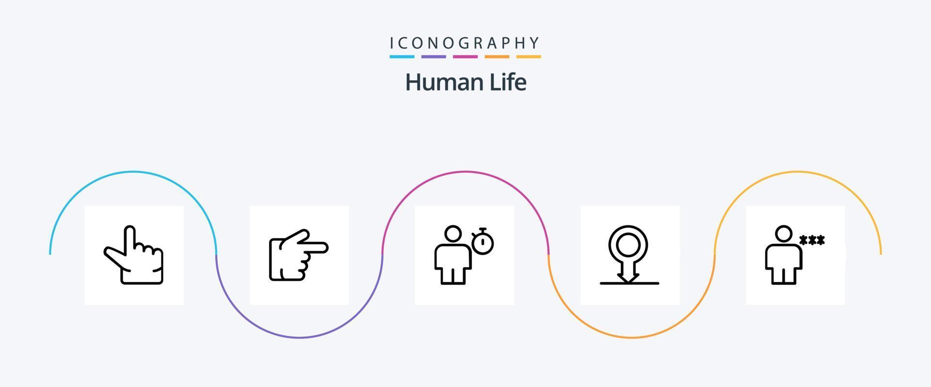 paquete de iconos de línea humana 5 que incluye bloqueado. cuerpo. actuación. bloquear. sexo vector