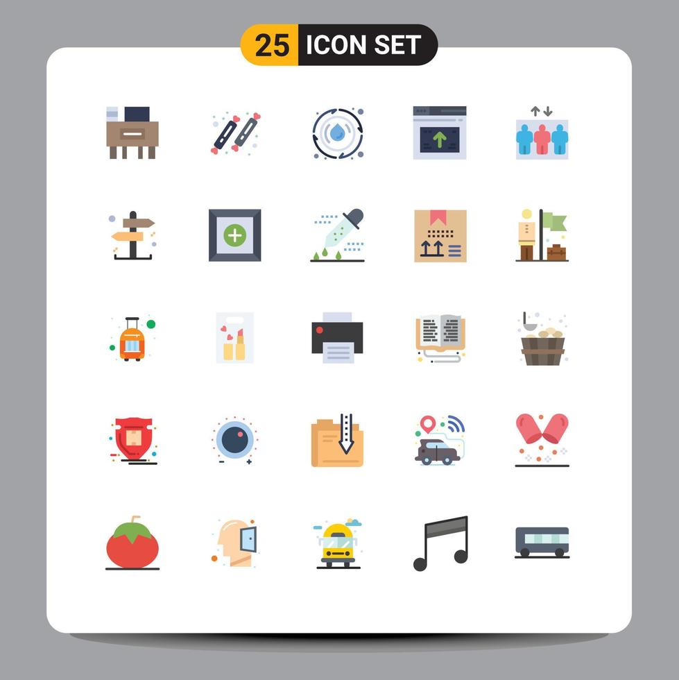 Modern Set of 25 Flat Colors and symbols such as elevator website droop web internet Editable Vector Design Elements