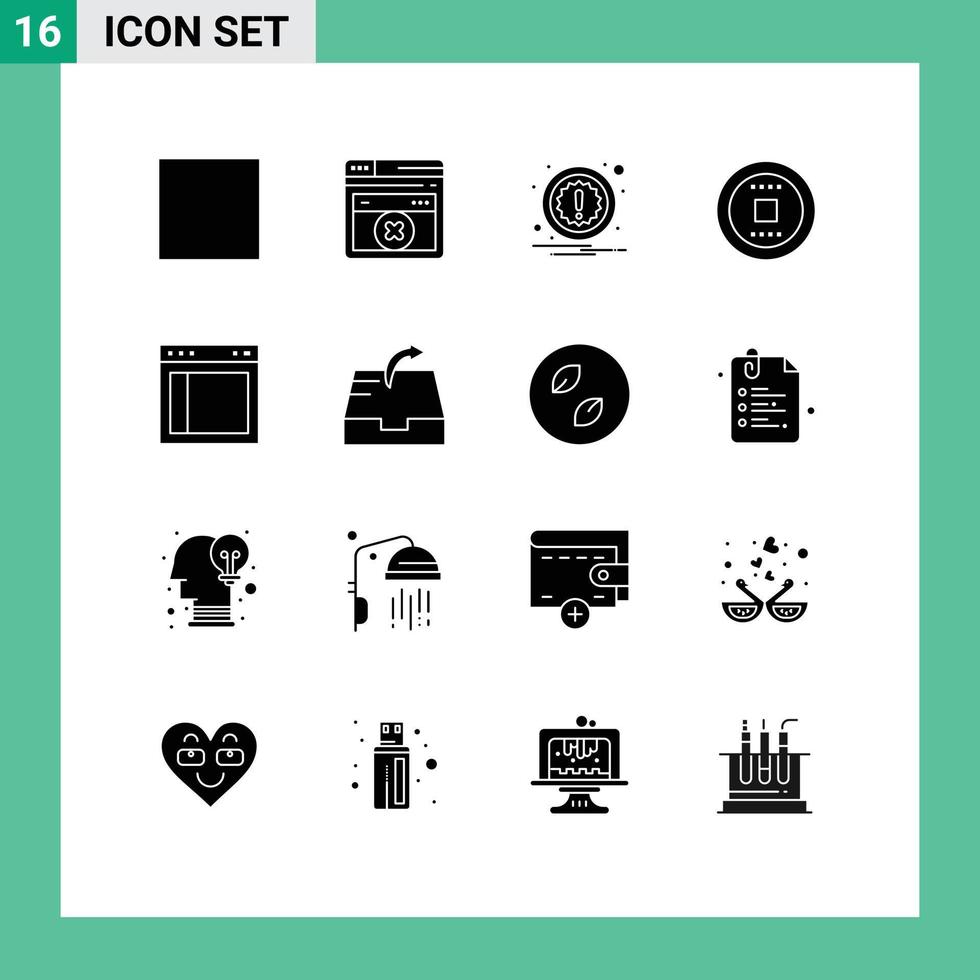 16 Creative Icons Modern Signs and Symbols of mail text control layout divide Editable Vector Design Elements
