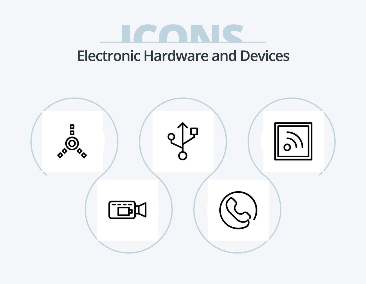 Devices Line Icon Pack 5 Icon Design. . socket. vector