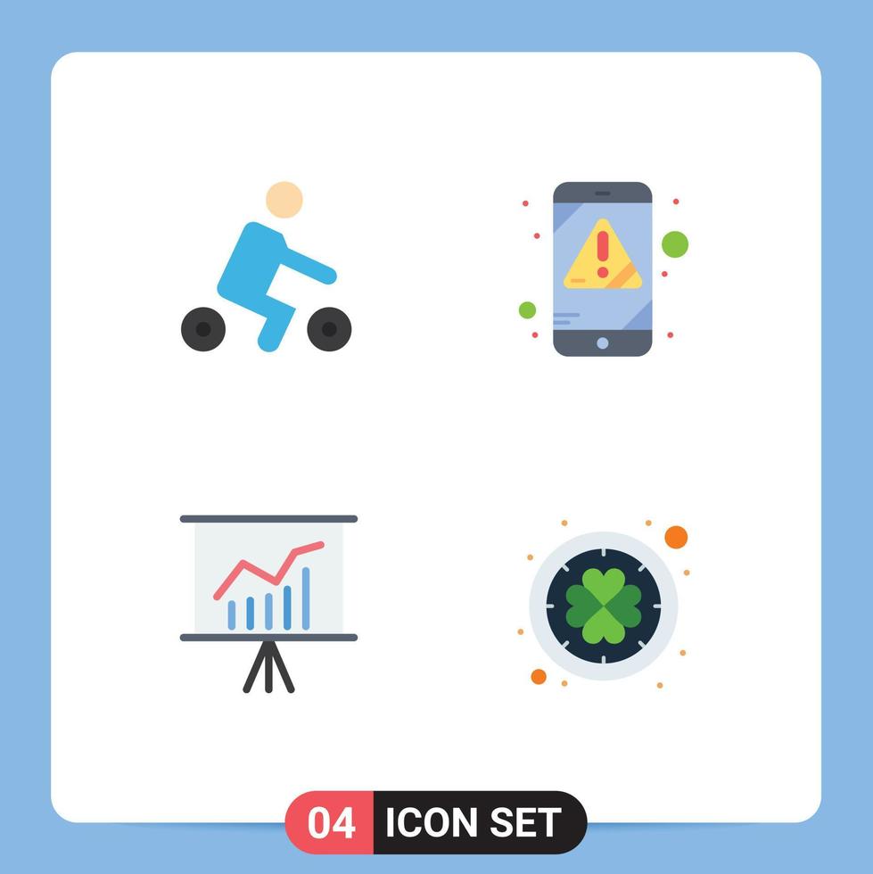 Flat Icon Pack of 4 Universal Symbols of bicycle meeting transport mobile presentation Editable Vector Design Elements