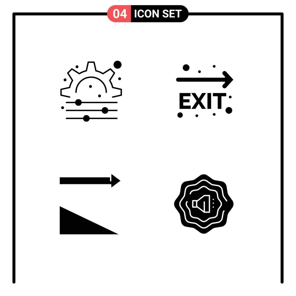 Universal Icon Symbols Group of 4 Modern Solid Glyphs of creative sorting exit navigation Layer 1 Editable Vector Design Elements