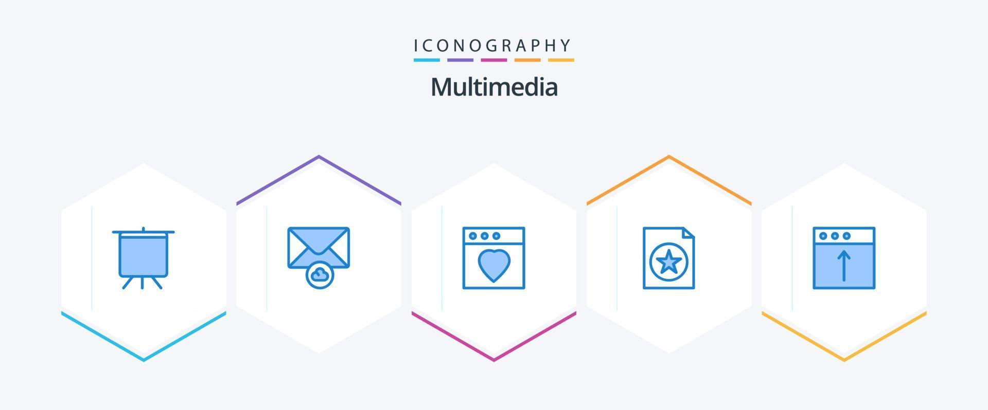 Multimedia 25 Blue icon pack including . upload. mac. mac. app vector
