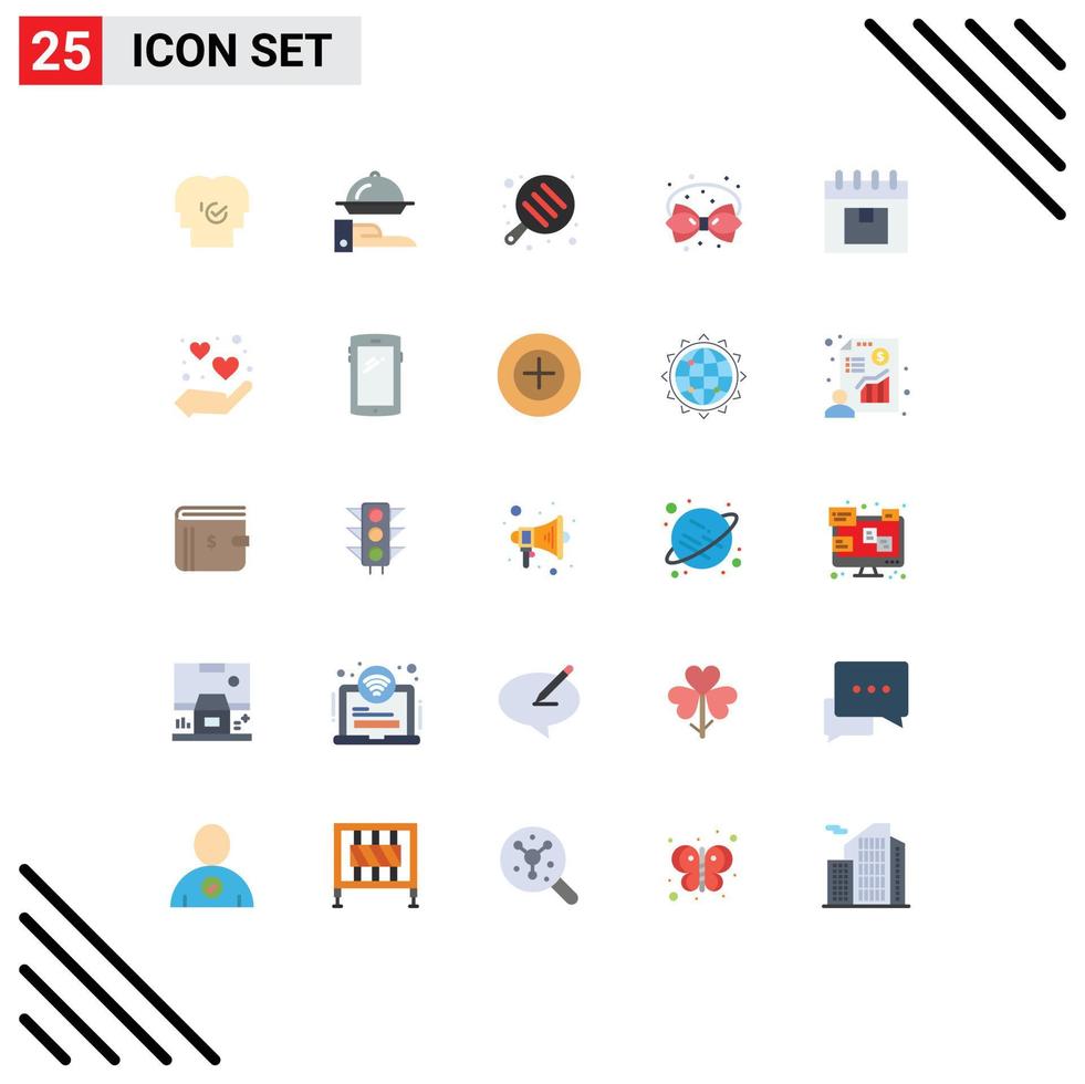 Set of 25 Vector Flat Colors on Grid for calendar decoration serving christmas birthday Editable Vector Design Elements