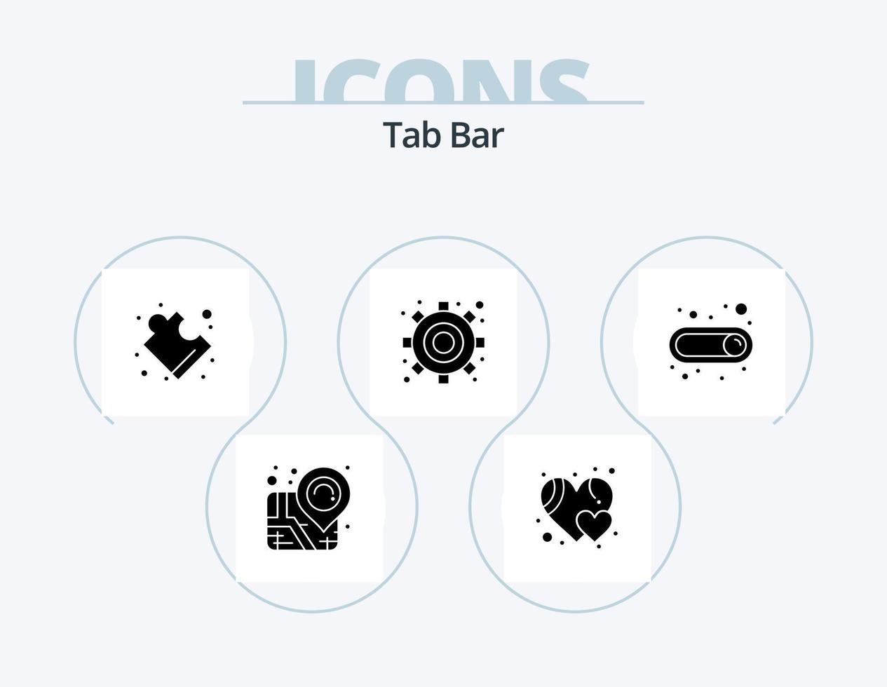 Tab Bar Glyph Icon Pack 5 Icon Design. . . solution. toggle. on vector