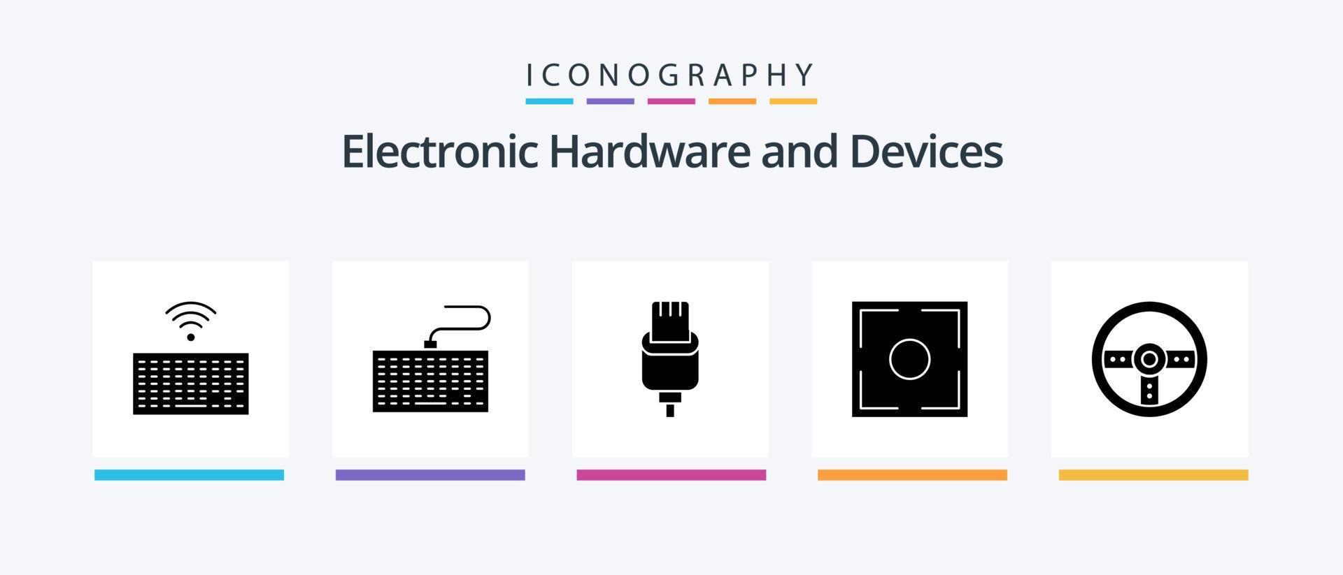 Devices Glyph 5 Icon Pack Including . wheel. focus. game. controller. Creative Icons Design vector